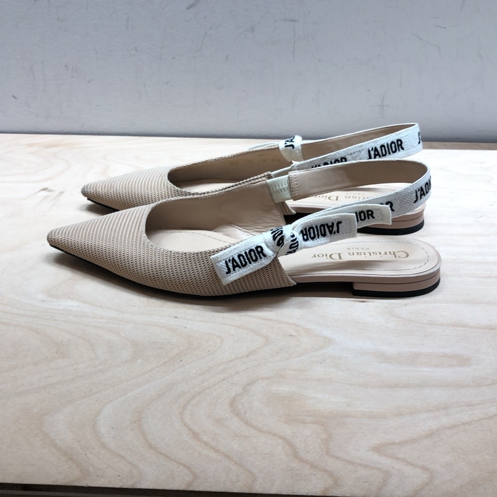 Dior Beige J'Adior Slingback Flats